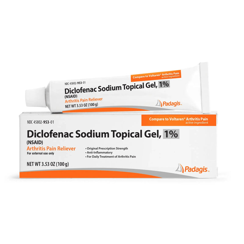 Padagis Padagis Diclofenac Sodium 1% Topical Gel, 100 Gram Tube Medicine & Drugs White Smoke