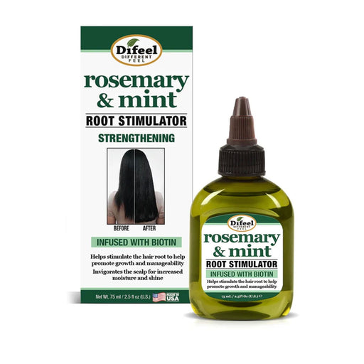 VIP Extensions Difeel Rosemary & Mint Root Stimulator with Biotin, 2.5 oz Scalp Treatment White Smoke