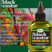 VIP Extensions Difeel Superior Growth Jamaican Black Castor Premium Hair Oil, 2.5 oz Hair Oil Dark Green