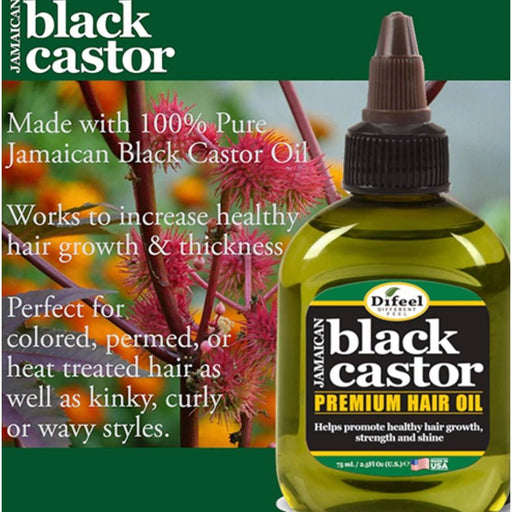 VIP Extensions Difeel Superior Growth Jamaican Black Castor Premium Hair Oil, 2.5 oz Hair Oil Dark Green