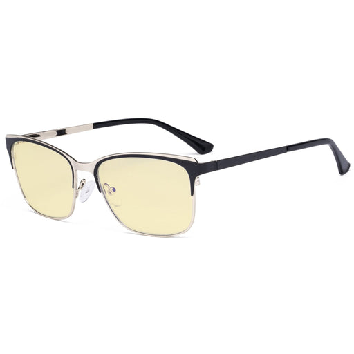 eyekeeper.com Rectangle Blue Light Blocking Eyeglasses LX19039-BB60 Eyeglasses White Smoke Black / without magnification
