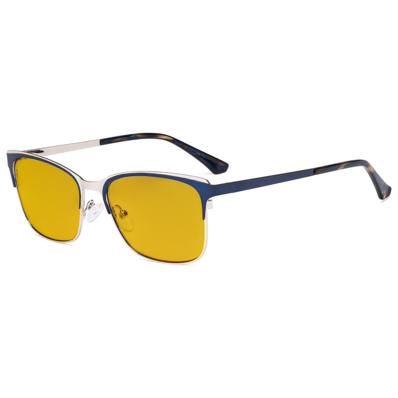 eyekeeper.com Rectangle Blue Light Blocking Eyeglasses LX19039-BB90 Eyeglasses Goldenrod Blue / without magnification