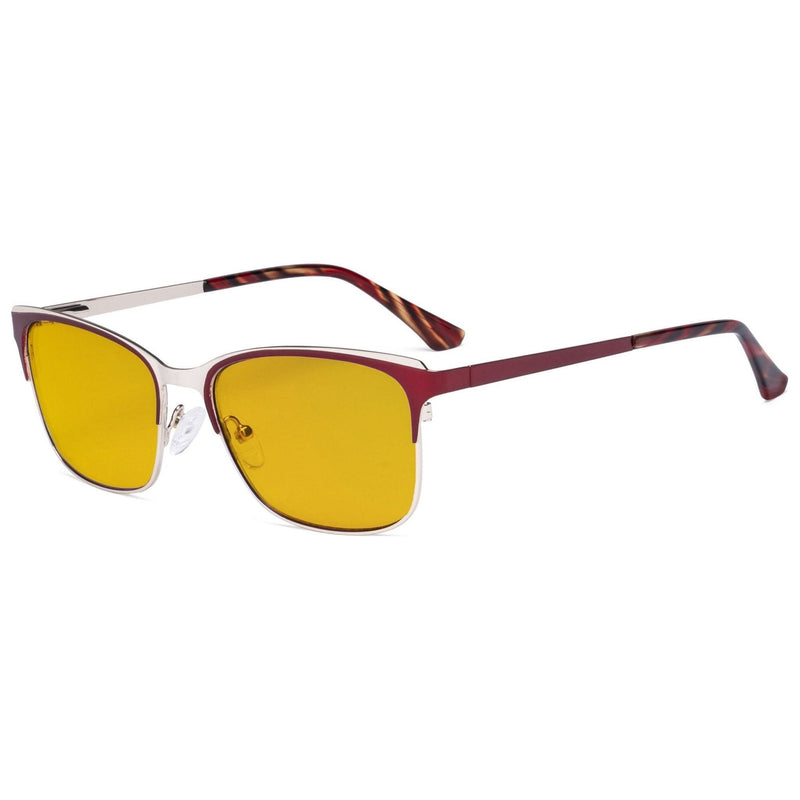 eyekeeper.com Rectangle Blue Light Blocking Eyeglasses LX19039-BB90 Eyeglasses Goldenrod Red / without magnification
