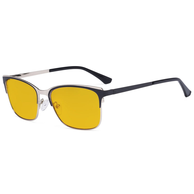 eyekeeper.com Rectangle Blue Light Blocking Eyeglasses LX19039-BB90 Eyeglasses White Smoke Black / without magnification