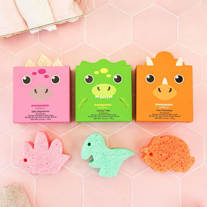 Spongellé Spongeasaurus Assorted Pack Body Wash Infused Buffer Pink