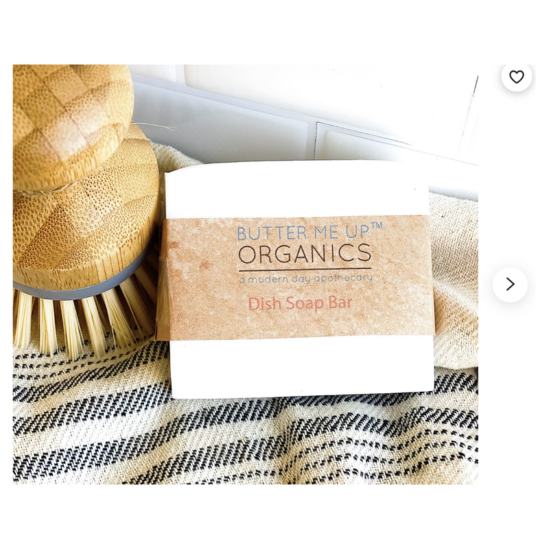 Butter Me Up Organics Organic Solid Dish Soap / Solid Dish Bar / Organic Dish Soap Home Light Gray Dish Soap Bar + Stained Wood Bamboo Soap Dish,Dish Soap Bar + Eco Dish Sponges,Dish Soap Bar + Sisal Hand Brush,Dish Soap Bar solo