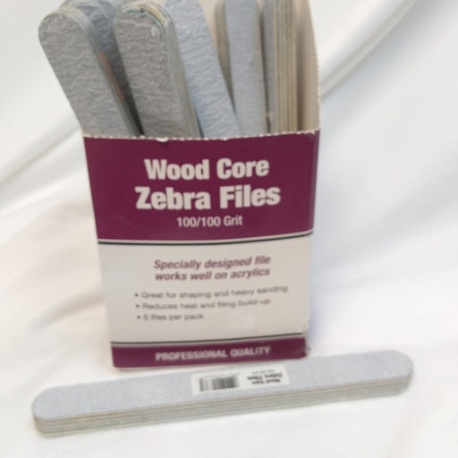 VIP Extensions DL Professional Wood Core Zebra Files 5 Pcs Nail Care Lavender