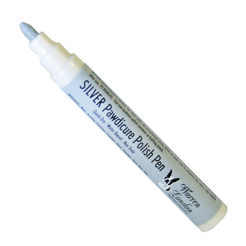 Warren London Pawdicure Polish Pens - Choose From 13 Colors! - Dog Nail Polish Dog Nail Polish White Smoke Silver