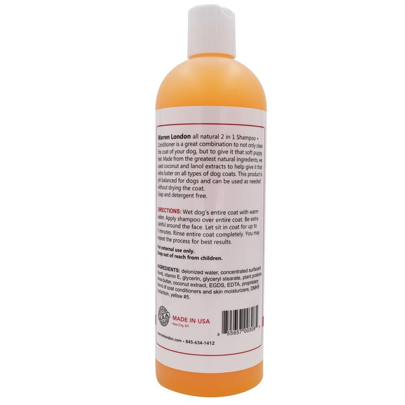 Warren London 2-in-1 Dog Shampoo & Conditioner – Coconut, 17 oz Dog Shampoo Dark Gray