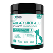 Nature Target Dogs & Cats Allergy Relief Chews, 3 Billion CFUs Pet Vitamins Supplements White Smoke 120 Chews / Chicken