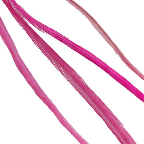 VIP Extensions Donna Bella Solid Pink Feather Hair Extensions Hair Extension Accessories White Smoke