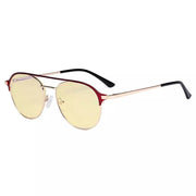eyekeeper.com Double Bridge Blue Light Blocking Eyeglasses LX19027-BB60 Eyeglasses White Smoke Red / without magnification