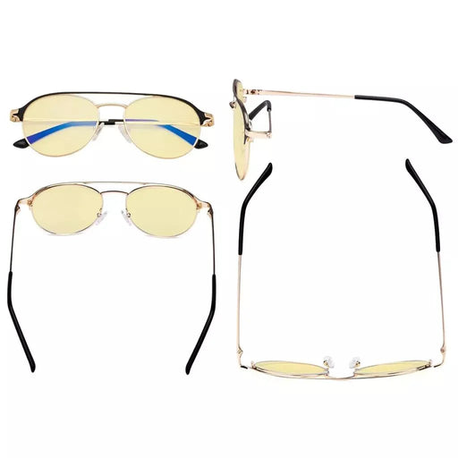 eyekeeper.com Double Bridge Blue Light Blocking Eyeglasses LX19027-BB60 Eyeglasses White Smoke Black / without magnification,Blue / without magnification,Red / without magnification