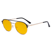 eyekeeper.com Double Bridge Blue Light Blocking Eyeglasses LX19027-BB90 Eyeglasses White Smoke Black / without magnification
