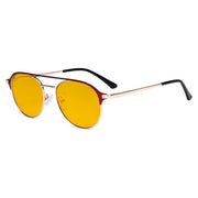 eyekeeper.com Double Bridge Blue Light Blocking Eyeglasses LX19027-BB90 Eyeglasses Orange Red / without magnification