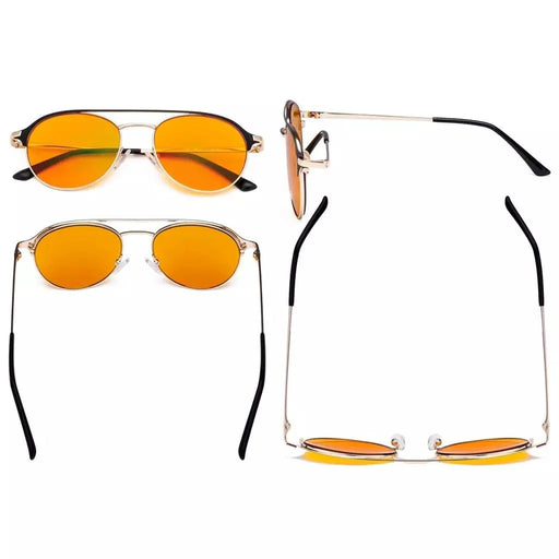 eyekeeper.com Double Bridge Blue Light Blocking Eyeglasses LX19027-BB98 Eyeglasses White Smoke Black / without magnification,Blue / without magnification,Red / without magnification