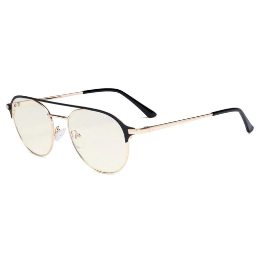 eyekeeper.com Double Bridge Blue Light Filter Eyeglasses LX19027-BB40 Eyeglasses White Smoke Black / without magnification,Blue / without magnification,Red / without magnification