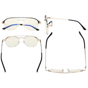 eyekeeper.com Double Bridge Blue Light Filter Eyeglasses LX19027-BB40 Eyeglasses White Smoke Black / without magnification,Blue / without magnification,Red / without magnification