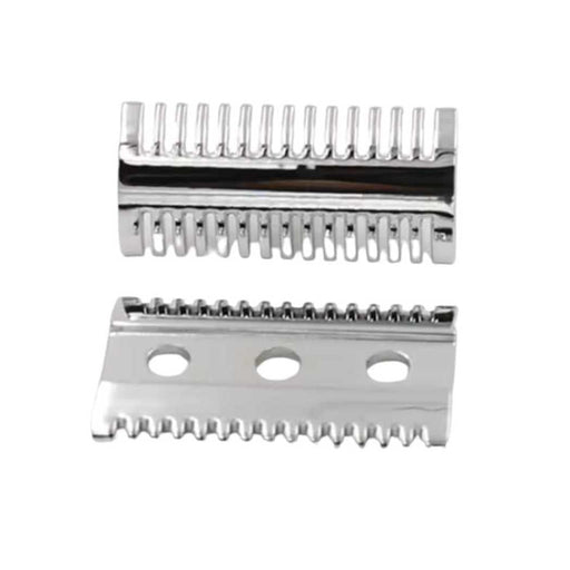 Shave Essentials Double-Sided Safety Razor Head Razors & Razor Blades White Smoke Slant,Open Comb