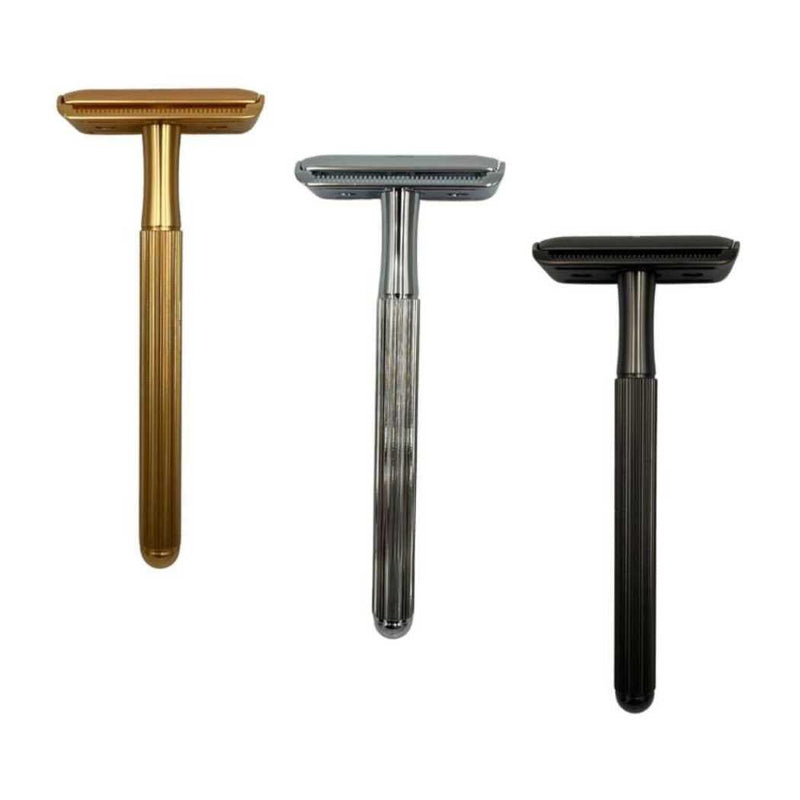 Shave Essentials Double-Sided Safety Razor V2 Razors & Razor Blades White Smoke SILVER,BLACK,GOLD