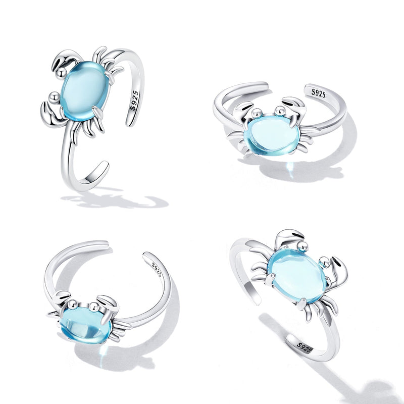 Bids.com 925 Sterling Silver Ring with Transparent Glass, 0.15cm Width, Crafted for Unisex Rings White Smoke Default Title