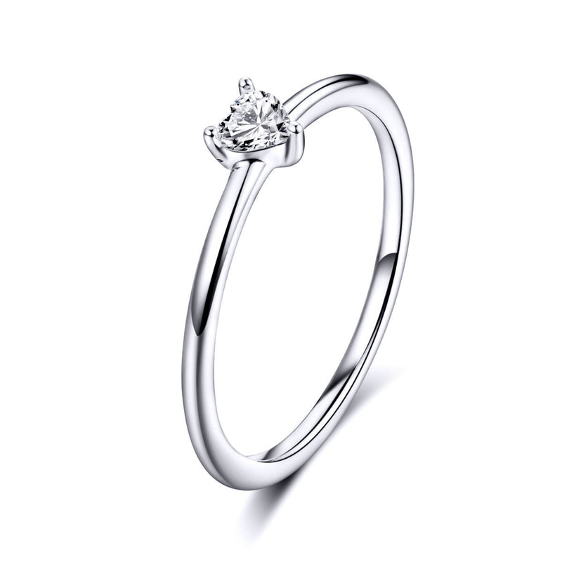 Bids.com 925 Sterling Silver Ring Size 6.0 with CZ and Platinum Plating for Women Rings White Smoke 6,7,8
