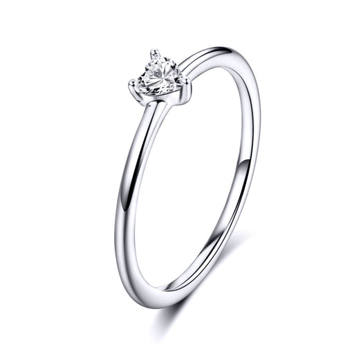 Bids.com 925 Sterling Silver Ring Size 6.0 with CZ and Platinum Plating for Women Rings White Smoke 6,7,8