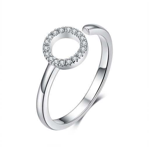 Bids.com 925 Sterling Silver Ring with Pavé Set CZ Rings White Smoke Default Title