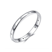 Bids.com 925 Sterling Silver Size 6.0 Plated Platinum Pavé Setting CZ Ring for Women Rings White Smoke 6,7,8