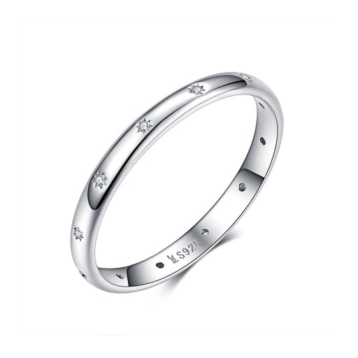 Bids.com 925 Sterling Silver Size 6.0 Plated Platinum Pavé Setting CZ Ring for Women Rings White Smoke 6,7,8