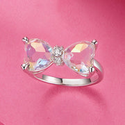 Bids.com 925 Sterling Silver 6.0 Size Pavé Setting CZ Ring for Women Rings Pale Violet Red 6,7