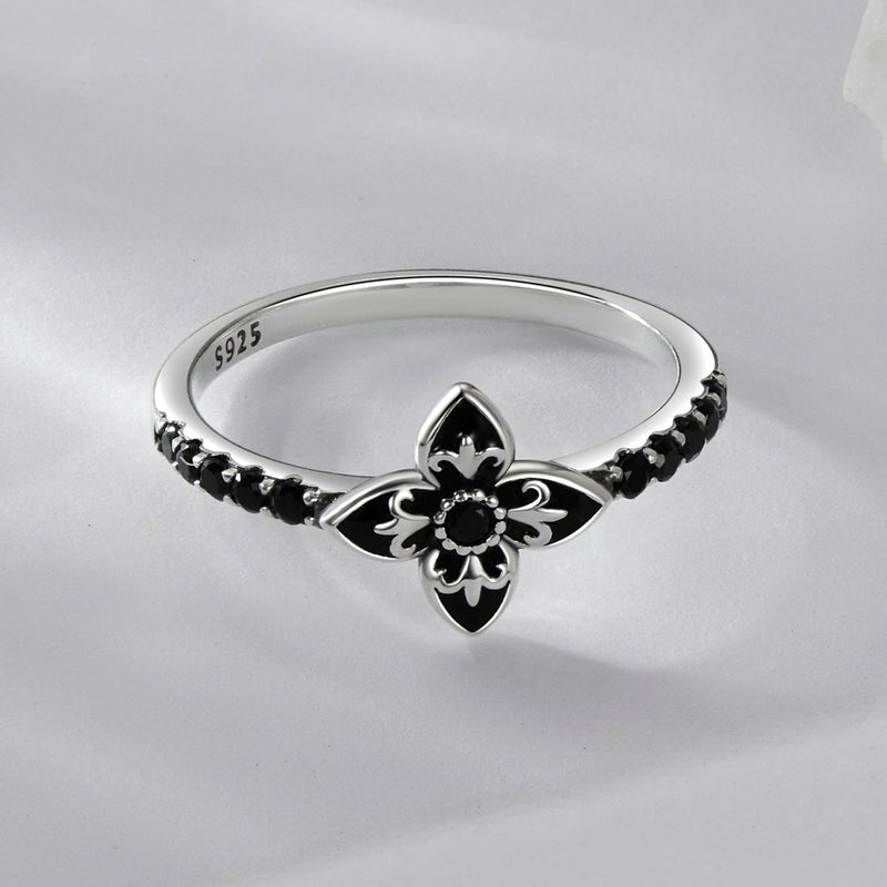 Bids.com 925 Sterling Silver Enamel 0.9x1.0cm Pendant Rings for Women Rings Gray 6,7,8