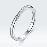 Bids.com 925 Sterling Silver Pavé Set CZ Platinum Plated Ring Size 6 for Women Rings Lavender 6,7,8