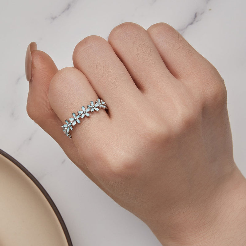 Bids.com 925 Sterling Silver Enamel Process Plated Platinum Ring Size 6 for Women Rings Gray 6,7,8,5,9,5GN,6GN,7GN,8GN,10