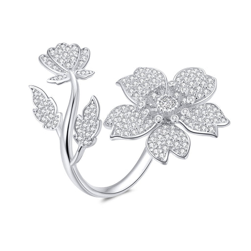 Bids.com 925 Sterling Silver Plated Platinum Pavé Setting CZ 0.2cm Ring Rings White Smoke Default Title