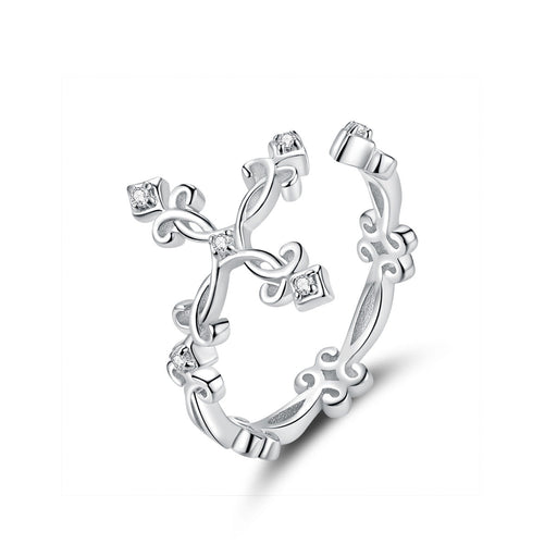 Bids.com S925 Sterling Silver 0.4cm Width Pavé Setting CZ Ring Rings White Smoke B,C