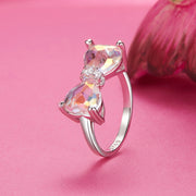 Bids.com 925 Sterling Silver 6.0 Size Pavé Setting CZ Ring for Women Rings Pale Violet Red 6,7