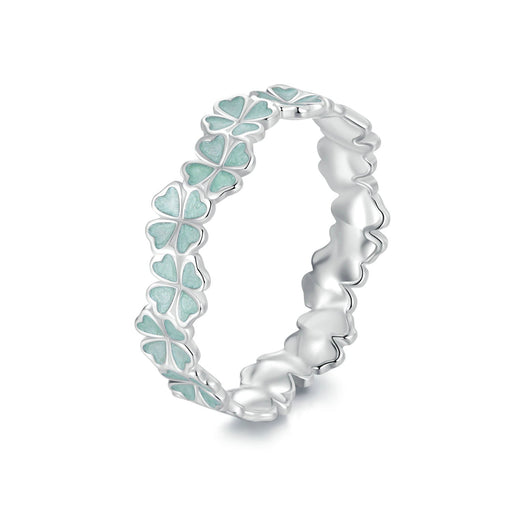 Bids.com 925 Sterling Silver Enamel and Platinum Plated Ring Size 6 for Women Rings White Smoke 6,7,8
