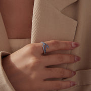Bids.com 925 Sterling Silver Size 6.0 White Gold Plated CZ Ring for Women Rings Saddle Brown 6,7,8
