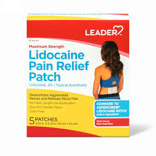 Pasteur Pharmacy Leader Lidocaine Pain Relief Patch 4%, 5 Patches Hot & Cold Therapies White Smoke