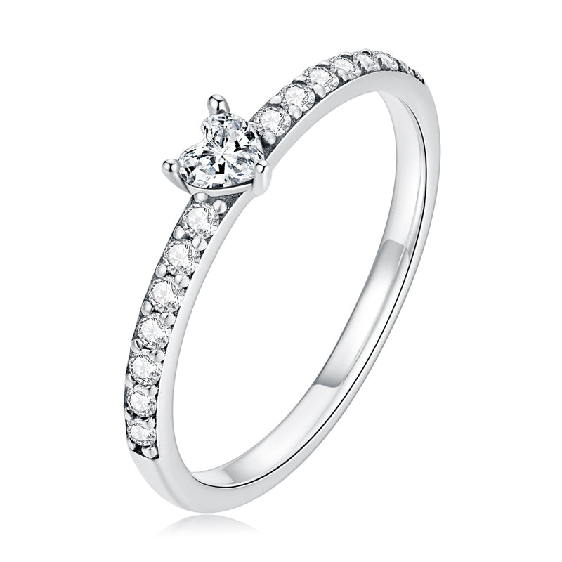 Bids.com 925 Sterling Silver Oxidized Ring with Pavé Setting CZ, Size 6 for Women Rings White Smoke 6,7,8