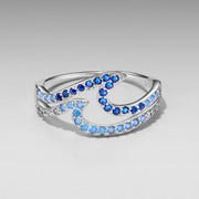 Bids.com 925 Sterling Silver Size 6.0 White Gold Plated CZ Ring for Women Rings Lavender 6,7,8
