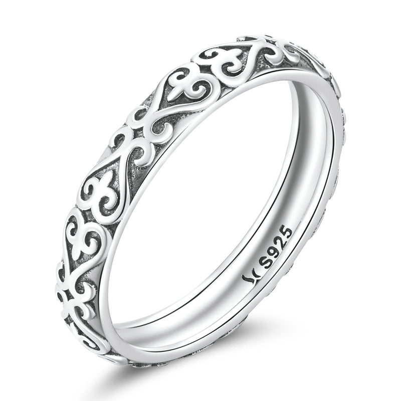 Bids.com 925 Oxidized Silver 0.3cm Ring Size 6.0 for Women Rings White Smoke 6,7,8,10,9