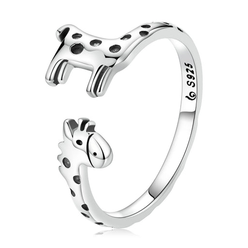 Bids.com 925 Sterling Silver Oxidized Giraffe Ring for Women Rings White Smoke Default Title