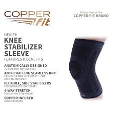 Copper Fit Copper Fit Health Knee Stabilizer Sleeve, Large/X-Large First Aid White Smoke