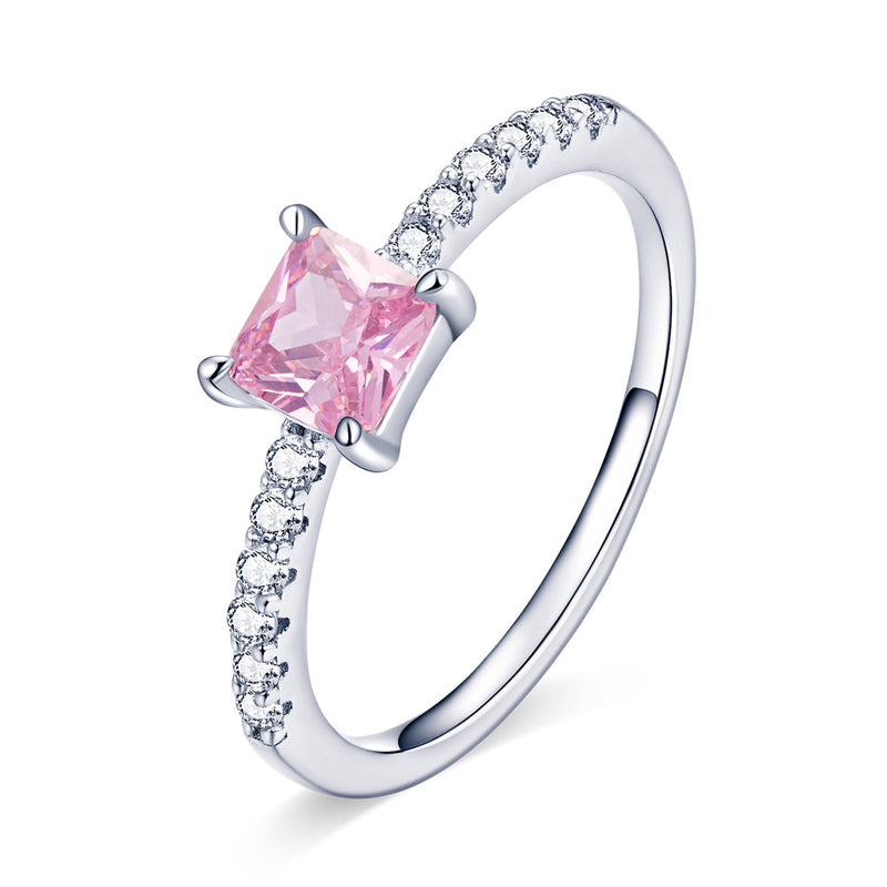 Bids.com 925 Sterling Silver Ring Size 6.0 with Pavé Setting CZ and Platinum Plating Rings White Smoke 6,7,8