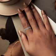 Bids.com 925 Sterling Silver and White Gold 0.5cm Ring Size 6.0 Rings Black 6,7,8