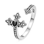 Bids.com 925 Sterling Silver Pavé Setting CZ Oxidized Silver Ring Rings White Smoke Default Title