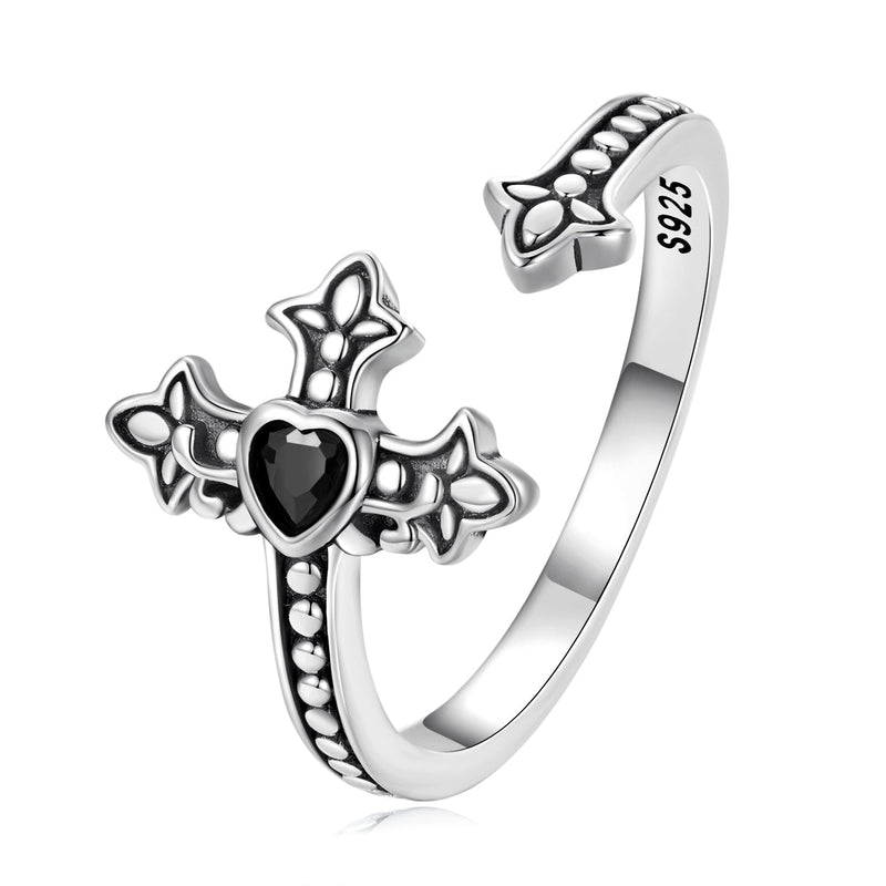 Bids.com 925 Sterling Silver Pavé Setting CZ Oxidized Silver Ring Rings White Smoke Default Title
