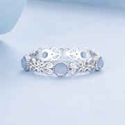 Bids.com S925 Sterling Silver 4mm Plated Platinum Ring for Women Size 6.0 Rings Lavender 6,7,8